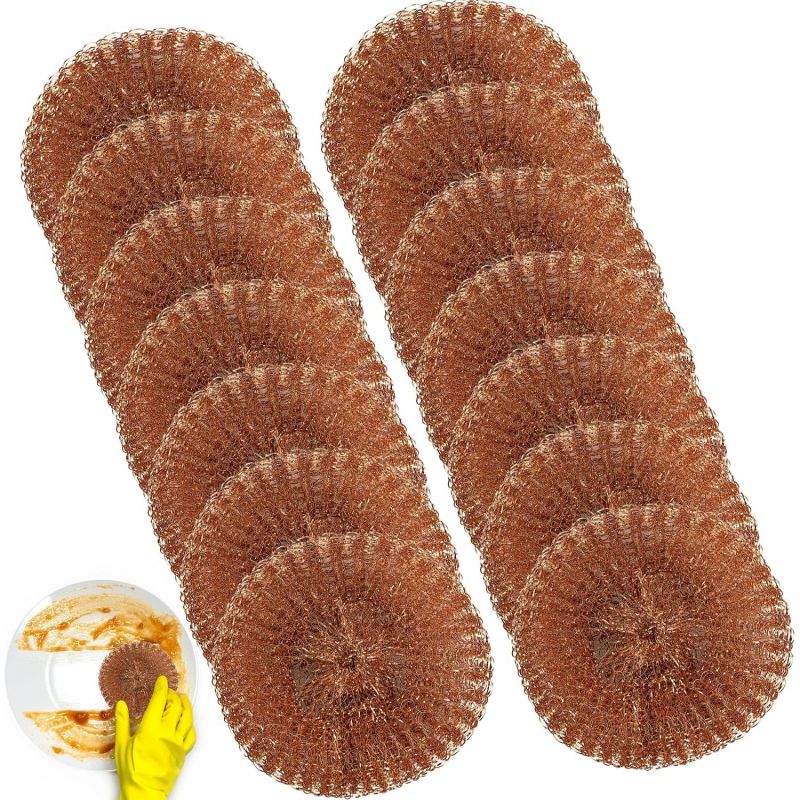 Bola de limpeza de malha de metal banhada a cobre