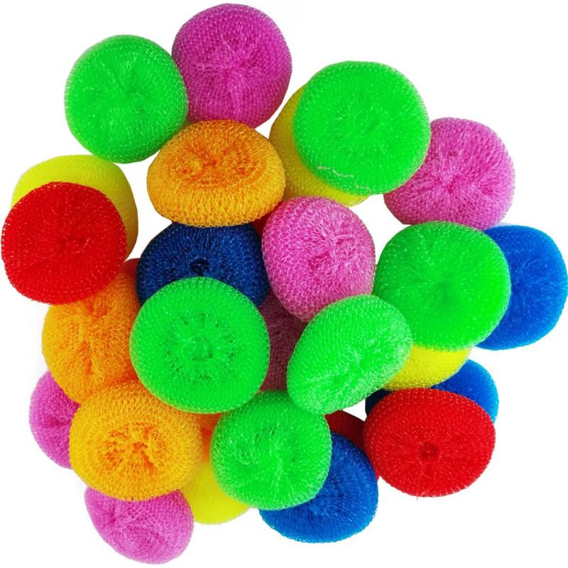 Esfregão de malha de plástico colorido para cozinha